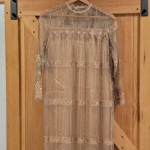 Vintage Rina Di Montella  Silk Shift Dress - Pink Blush Size 8